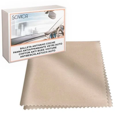 Afbeelding van Sovica Anticondensfolie voor auto, 30 x cm, microvezel, droogdoek, anti condens, voorruit, condens reinigingsdoek, helm, motorfiets, interieur,