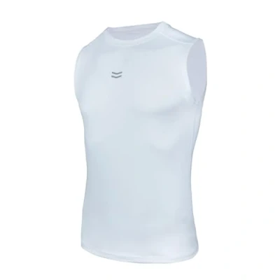 Afbeelding van AMZSPORT Compressiehemd voor heren, mouwloos, sneldrogend, gymnastiekvest, basislaag van het hardloopshirt, 111040 wit, XL