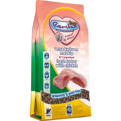 Afbeelding van 5x Renske Super Premium Kitten Kalkoen &amp; Kip 1,5 kg
