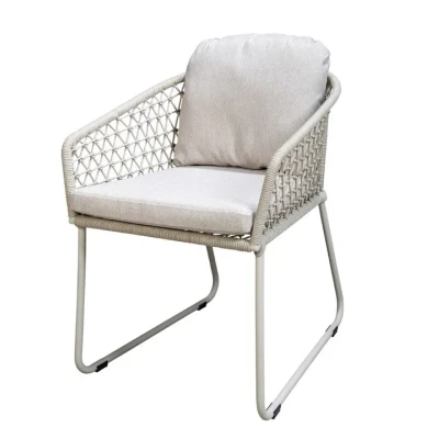 Afbeelding van Bara dining chair aluminium salix/rope salix/flax beige AW Yoi