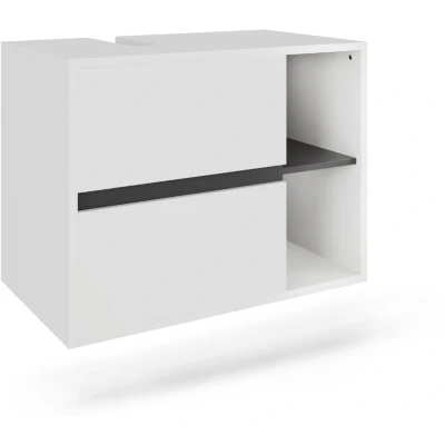 Afbeelding van Vicco Wastafelonderkast Viola, wit/grijs, 80 x 60 cm met 2 laden
