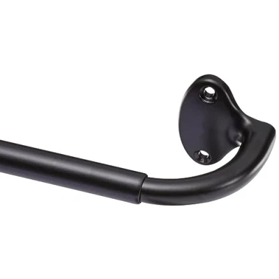 Afbeelding van Amazon Basics Gordijnroede voor verduisteringsgordijnen met gebogen stang, uittrekbaar van 122 tot 224 cm, zwart