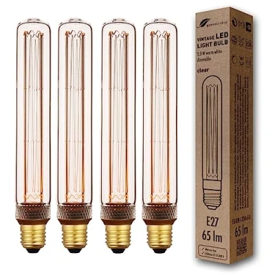 Afbeelding van greenandco 4 x dimbaar vintage retro design E27 T30 2,3 W 65 lm 1800 K 320 230V Claro geen flikkering