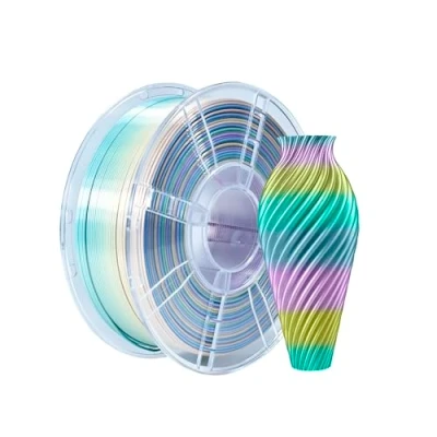Afbeelding van iBOSS Meerkleurig PLA+ filament 1,75 mm, PLA Plus zijde regenboog 3D printerfilament, 1 kg, kleurverandering Pro printfilament, mini