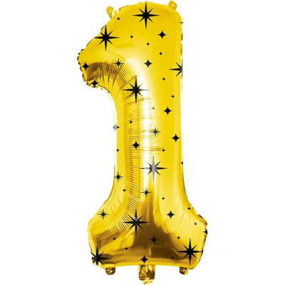 Afbeelding van Goud Folie Ballon Cijfer 1 Classy 86cm