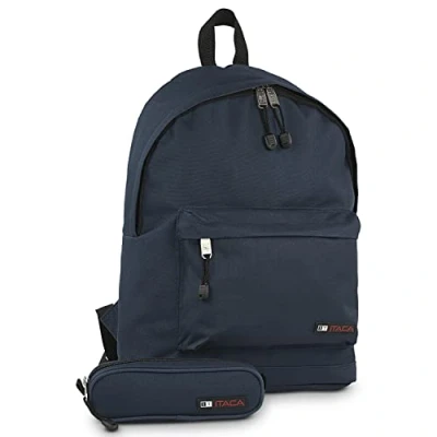 Afbeelding van ITACA Rugzak Ergonomisch Schooltas met Polyester Voering Backpack Gewatteerde rug en bandjes comfortabel verstelbaar Meisje 2 afdelingen een, Marine