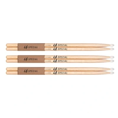 Afbeelding van LA Specials Drumsticks 5A Set voor Akoestische Drums of Elektronische Ovale Nylon Tip Hickory Consistent Gewicht en toonhoogte 3 paar