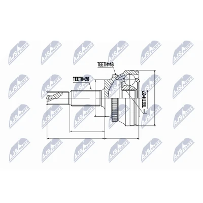 Afbeelding van Homokineet reparatie set, aandrijfas NTY NPZ TY 081