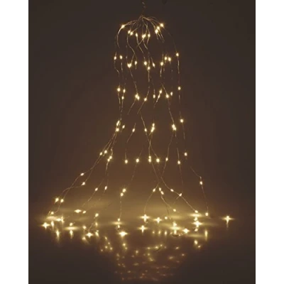 Afbeelding van Spetebo Micro LED draad lichtketting warm wit 190 cm / 160 draadlichtketting lichtdraad decoratieve verlichting met 8 lichtstangen