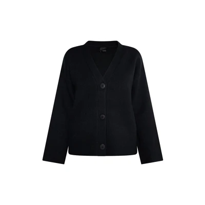 Afbeelding van Dreimaster Klassik Dames Cardigan SCHMUDDELWEDDA XS/S / Zwart 52% Polyesteracryl 25% Nylon 23% Polyester