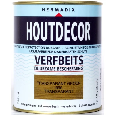 Afbeelding van Hermadix Houtdecor Transparant 656 Groen 0,75 liter Tuinbeits