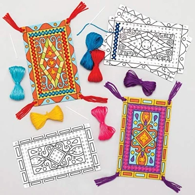 Afbeelding van Baker Ross Magisch Tapijt Borduursets (5 stuks) Knutselspullen en Knutselsets voor Kinderen