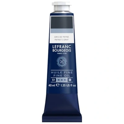 Afbeelding van Lefranc Bourgeois 301798 Fijne olieverf van uitstekende kwaliteit, lichtecht met een gelijkmatige consistentie, tube 40 ml, ideaal voor spieraammen, canvas, schilderbord Payne&#039;s grijs