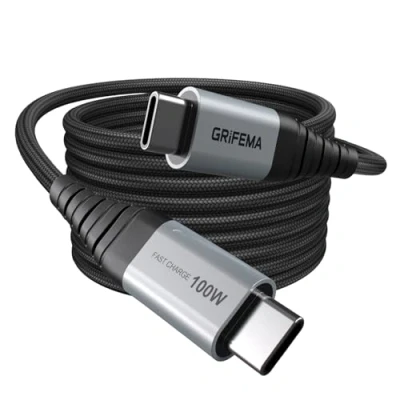 Afbeelding van GRIFEMA USB C datakabel, 2 m 100 W PD 5 A snelladende QC 4.0 nylon gevlochten datakabel voor iPhone 16 15, Samsung S23 S22, iPad Pro, MacBook, Google Pixel, enz.