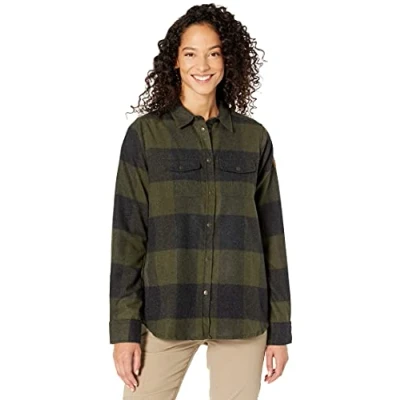 Afbeelding van Fjallraven Canada Shirt W, 90835, damesshirt met lange mouwen, Deep Forest donkergrijs, maat S
