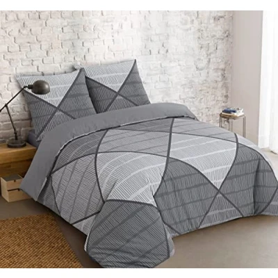 Afbeelding van Vision Dekbedovertrek Harold Grijs 260x240cm met 2 Geassorteerde Kussenslopen 65x65cm 100% Katoen