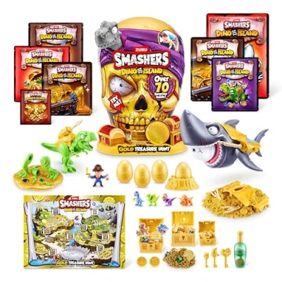 Afbeelding van Smashers Dino Island, Gold Treasure Hunt, Series 1, Grey Dinosaurus Skull, Surprise Collectible Toy, Giant (31,6 cm), (grijs)