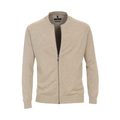Afbeelding van Casa Moda Vest Zip Beige maat 5XL Heren met Regular fit Pasvorm Katoen Suitable Herenkleding