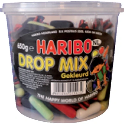 Afbeelding van Haribo Dropmix gekleurd 650gram