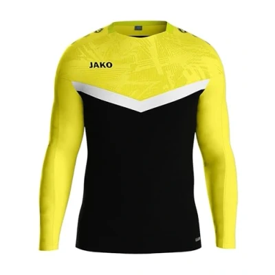 Afbeelding van JAKO Sweater Iconic rood/wijnrood L zwart/zachtgeel / S