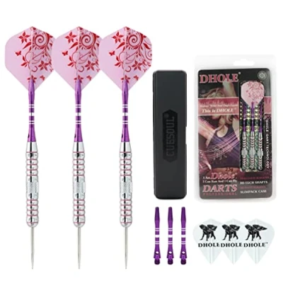 Afbeelding van CUESOUL Pink Ladies 23 gram stalen dartpijlen tip darts met 2 verschillende sets aluminium schachten