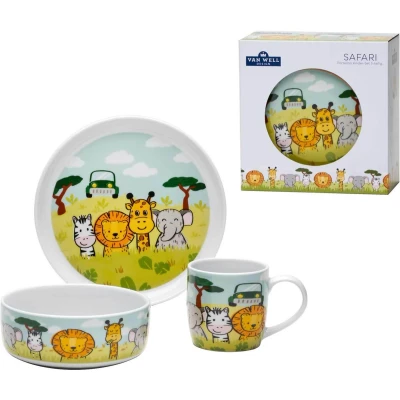 Afbeelding van Kindergeschirr Set Safari van 3