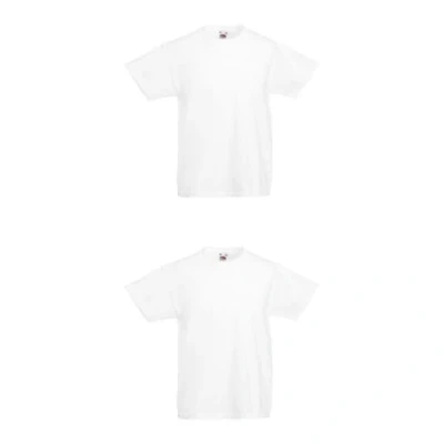 Afbeelding van GIDUTEX Fruit of The Loom Original T shirt voor kinderen, uniseks, 2 stuks, wit, 140