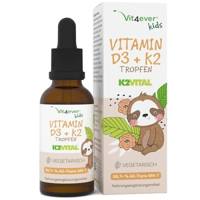 Afbeelding van vitamine D3 K2 druppels voor kinderen gedurende 300 dagen (10 maanden) 500 IE D &amp; 25μg Zeer biobeschikbaar dankzij Original K2VITAL® Zonder schadelijke toevoegingen Vitami