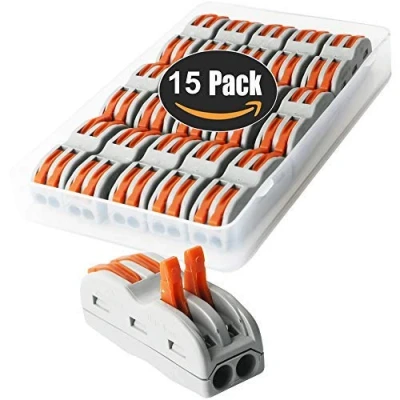 Afbeelding van CESFONJER elektrische klemmen verbindingsklemmen steekklemmen 4 polig SPL 2 draads klem met bedieningshendel Bilaterale ladder (15 stuks)