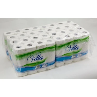 Afbeelding van Vella 32 rollen toiletpapier, dubbellaags, cellulose. 250 vellen per rol. Voordeelverpakking van 8 x 4