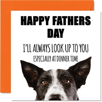 Afbeelding van Grappige vaderdagkaarten voor papa van de hond Dinner Time Joke Happy Fathers Day kaart hond, vadergeschenken, 145 mm x Vaderdag wenskaarten cadeau