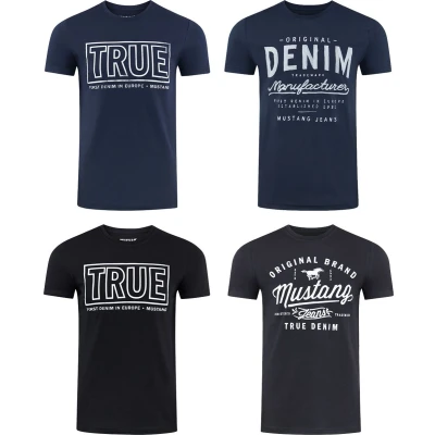 Afbeelding van Mustang Basic print Tshirt black, Heren, Maat: XXL, Black