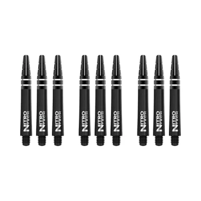Afbeelding van RED DRAGON Nitrotech Zwart Korte Dartschachten 3 sets per pakket (9 stengels in totaal)