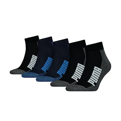 Afbeelding van PUMA Uniseks sokken (pak van 5), blauw/zwart., 43 46 EU