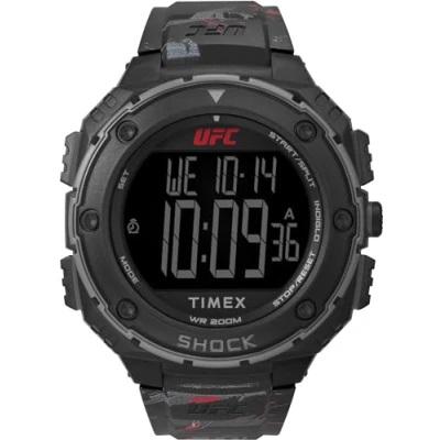 Afbeelding van Timex UFC Strength Shock XL herenhorloge met 50 mm zwarte harsband TW2V85100