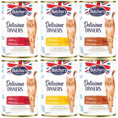 Afbeelding van BUTCHER&#039;S Delicious Dinners Meaty selection in jelly nat kattenvoer 6 x 400g