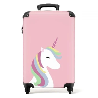 Afbeelding van NoBoringSuitcases.com® Unicorn roze Koffer kind meisje 55x35x25