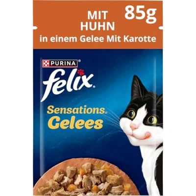 Afbeelding van FELIX Sensations Geles Kattenvoer, nat, met kip &amp; wortel in gelei, 26 stuks (26 x 85 g)