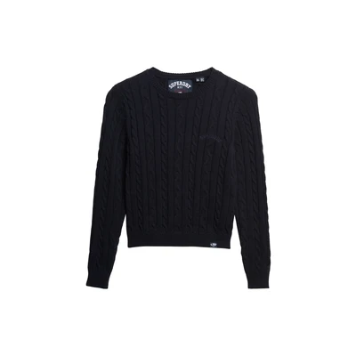 Afbeelding van Superdry Essentials Cable Trui, Dames, Maat: 42, Eclipse navy