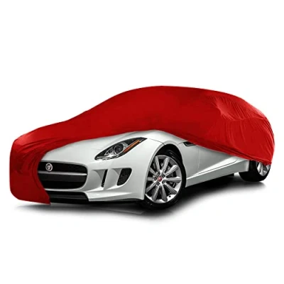 Afbeelding van Cosmos 10366 Indoor autohoes Elastisch Ademend Stofdicht Volledig Superzachte Bescherming 130gsm Stof in Medium, Rood