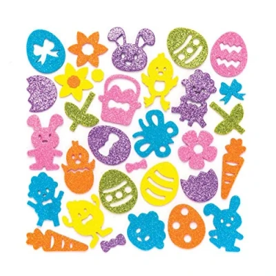 Afbeelding van Baker Ross AW148 glinsterende schuimrubber sticker &quot;Pasen&quot; (100 stuks) voor kinderen om te knutselen en Pasen in richten,gesorteerd