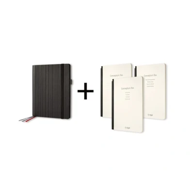 Afbeelding van Sigel Si Cf133 Conceptum Flex Business Organiser A5 Zwart/Kunstleer + 3 Schriften