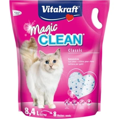 Afbeelding van Vitakraft Magic Clean Classic, Kattenbakvulling niet klonterend, gemaakt van minerale korrels, Bacterie remmend, bijzonder stofarm, gaat 8 weken mee (1x 8,4L)