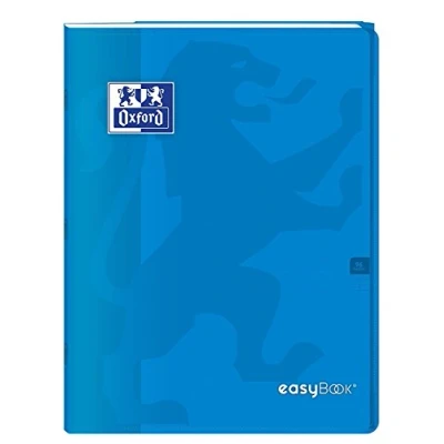 Afbeelding van Oxford EasyBook Notitieboek, geniet, 24 x 32 cm, 96 pagina&#039;s, grote ruiten, Seyès 90 g, omslag van polypropyleen, blauw, met hoezen