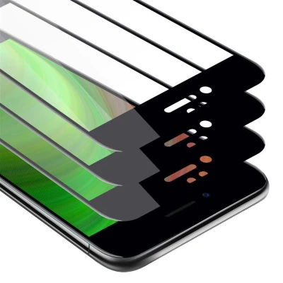 Afbeelding van Cadorabo 3x Screenprotector geschikt voor Apple iPhone 6 / 6S Volledig scherm pantserfolie Beschermfolie in TRANSPARANT met ZWART Getemperd (Tempered) Display beschermend glas 9H hardheid 3D Touch
