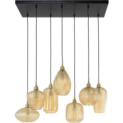 Afbeelding van AnLi Style Hanglamp 4+3 V shape pattern mix