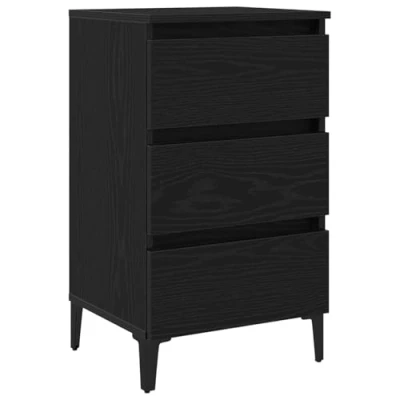 Afbeelding van vidaXL Bedkast Zwart eiken MDF (Zwart eikenfineer) Compact Opslag