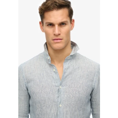 Afbeelding van Superdry Vacation LONG Sleeved Overhemd, Heren, Maat: Medium, Ticking stripe navy