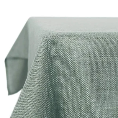 Afbeelding van Deconovo Linnen Tafelkleed Waterafstotend Afneembaar Tafeldoek Bescherming in Polyester Lotuseffect Stof voor Eettafel Feest Grijsgroen 130x280cm