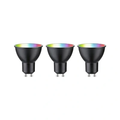 Afbeelding van Paulmann 29153 standaard 230 V Smart Home Zigbee LED reflector GU10 3x350 lm 3x4,8 W RGBW+ dimbaar zwart mat verlichtingsmiddel